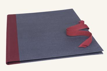 Mappe für Notenblätter 35 x 27 cm, anthrazit, weinroter Leinen